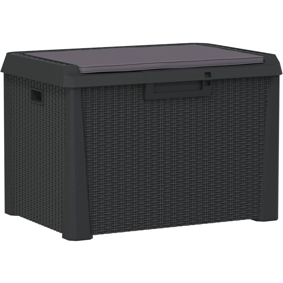 Vidaxl Patio Storage Box With Seat Cushion Anthracite 33 Gal Pp