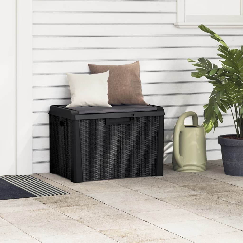 Vidaxl Patio Storage Box With Seat Cushion Anthracite 33 Gal Pp