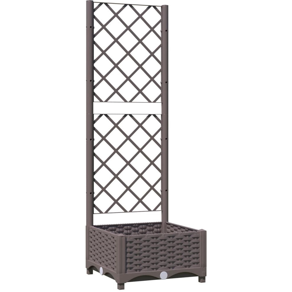 Vidaxl Garden Planter With Trellis Brown 15.7X15.7X47.8 Pp