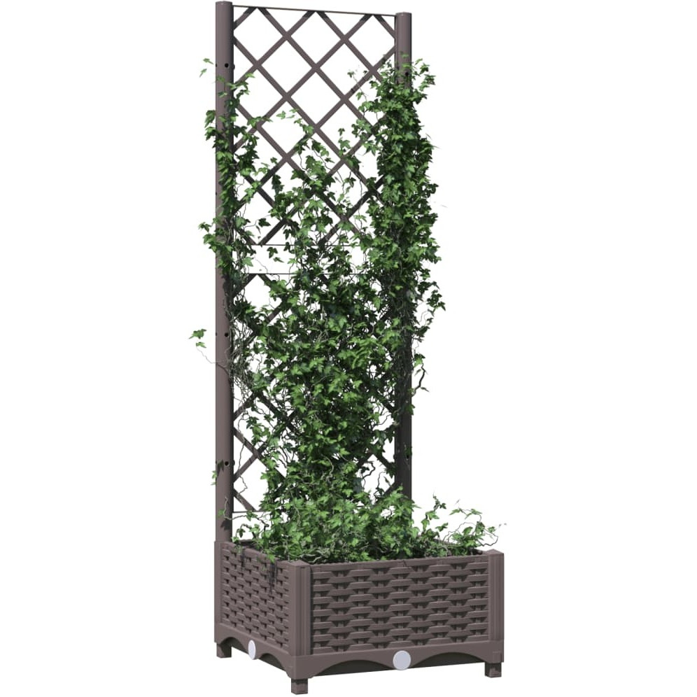 Vidaxl Garden Planter With Trellis Brown 15.7X15.7X47.8 Pp