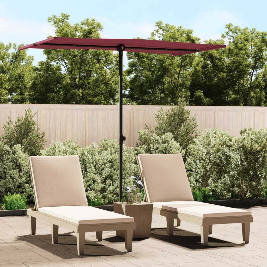 Vidaxl Outdoor Parasol With Aluminum Pole 70.9X43.3 Bordeaux Red