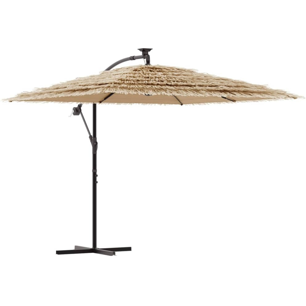 Vidaxl Garden Parasol With Steel Pole Brown 96.9X96.9X90.6
