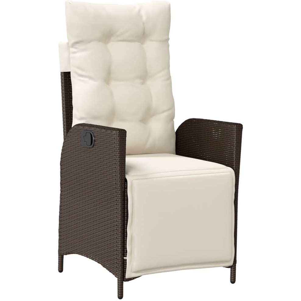 Vidaxl 5 Piece Patio Dining Set With Cushions Brown Poly Rattan