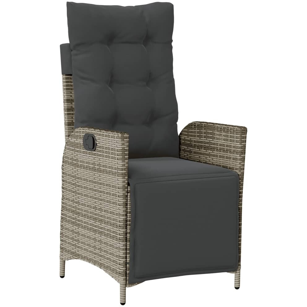 Vidaxl 5 Piece Patio Dining Set With Cushions Gray Poly Rattan