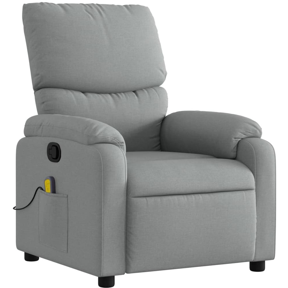 Vidaxl Massage Recliner Chair Light Gray Fabric