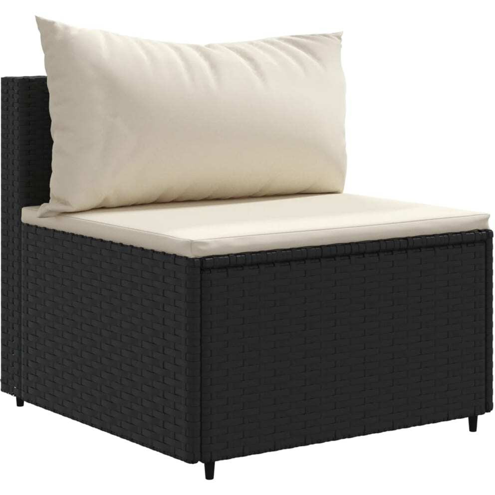 Vidaxl 8 Piece Patio Lounge Set With Cushions Black Poly Rattan