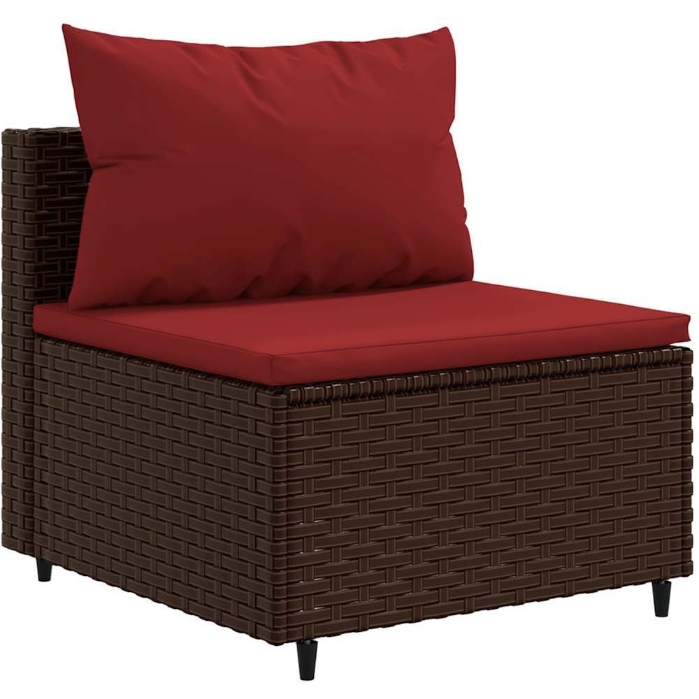 Vidaxl 4 Piece Patio Lounge Set With Cushions Brown Poly Rattan