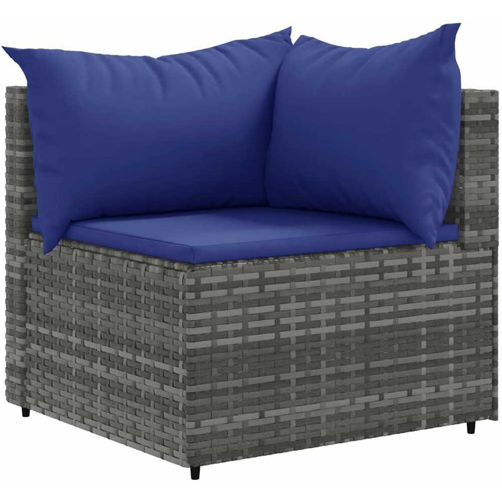 Vidaxl 7 Piece Patio Lounge Set With Cushions Gray Poly Rattan