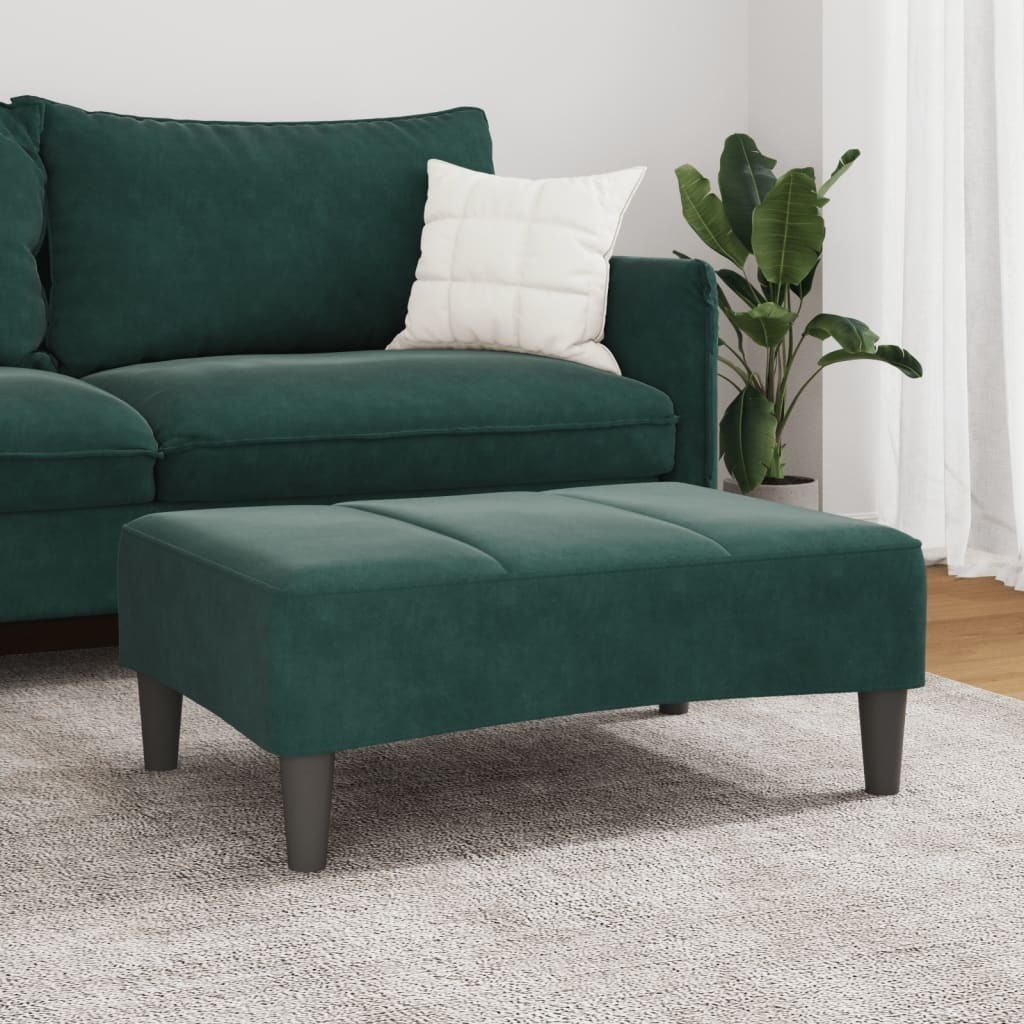 Vidaxl Footstool Dark Green 30.3X21.7X12.2 Velvet