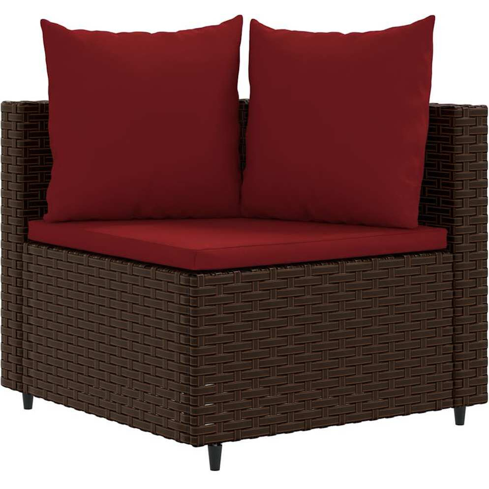 Vidaxl 6 Piece Patio Sofa Set With Cushions Brown Poly Rattan