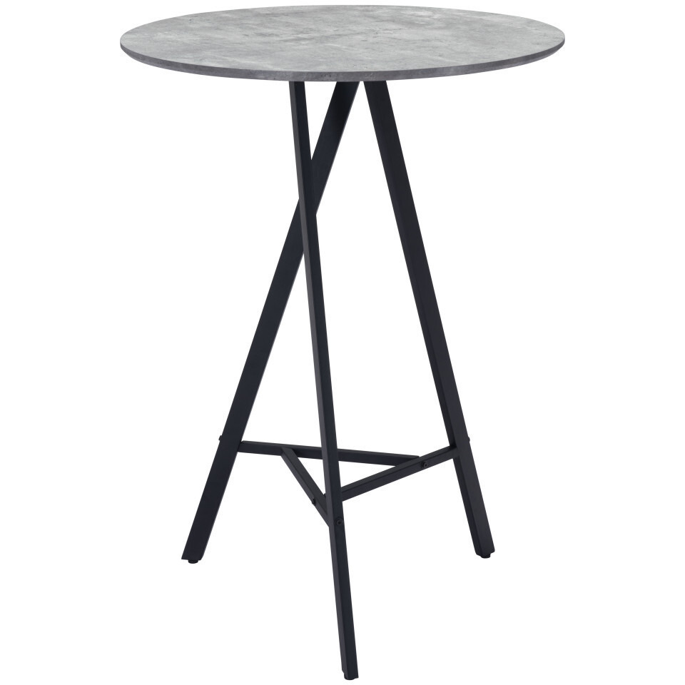 32"" Gray And Black Rounded Steel Bar Table