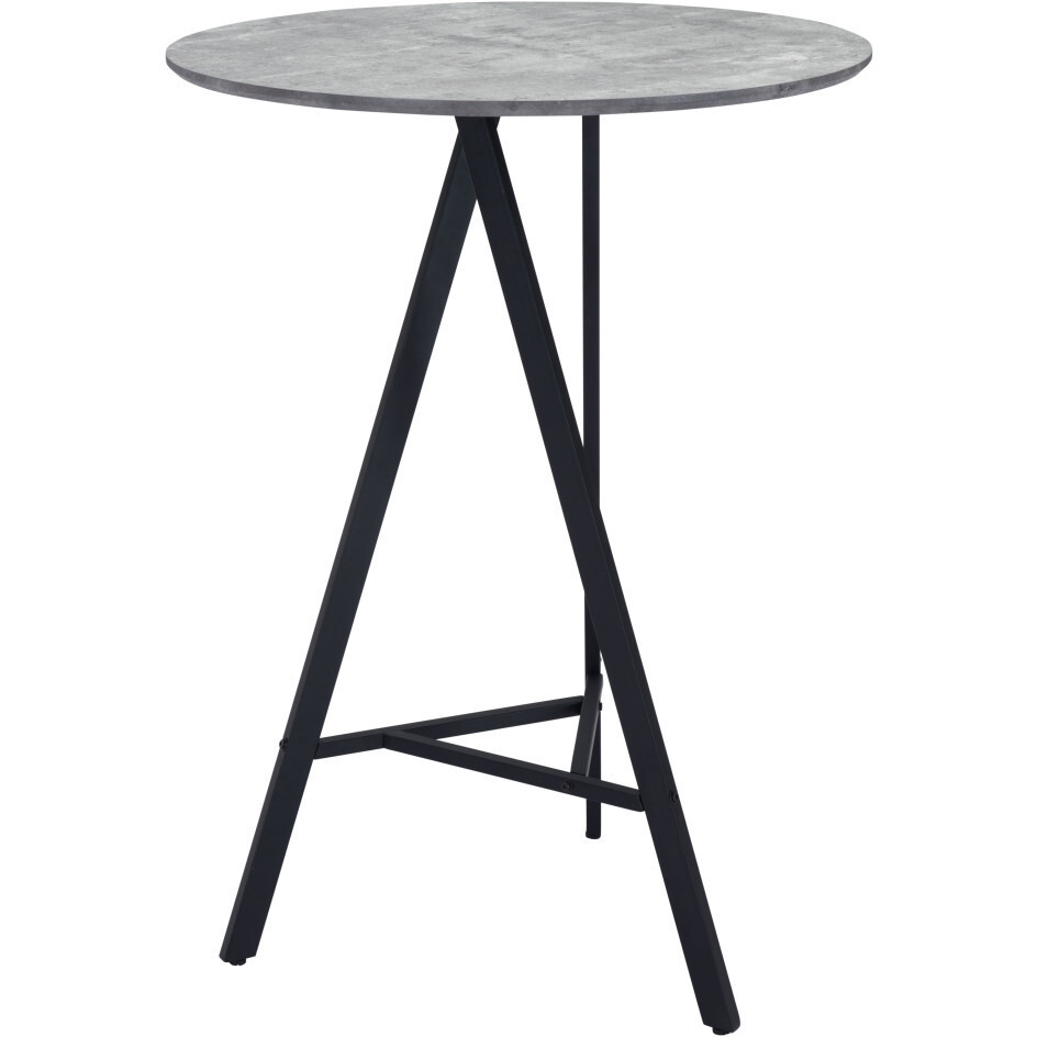 32"" Gray And Black Rounded Steel Bar Table