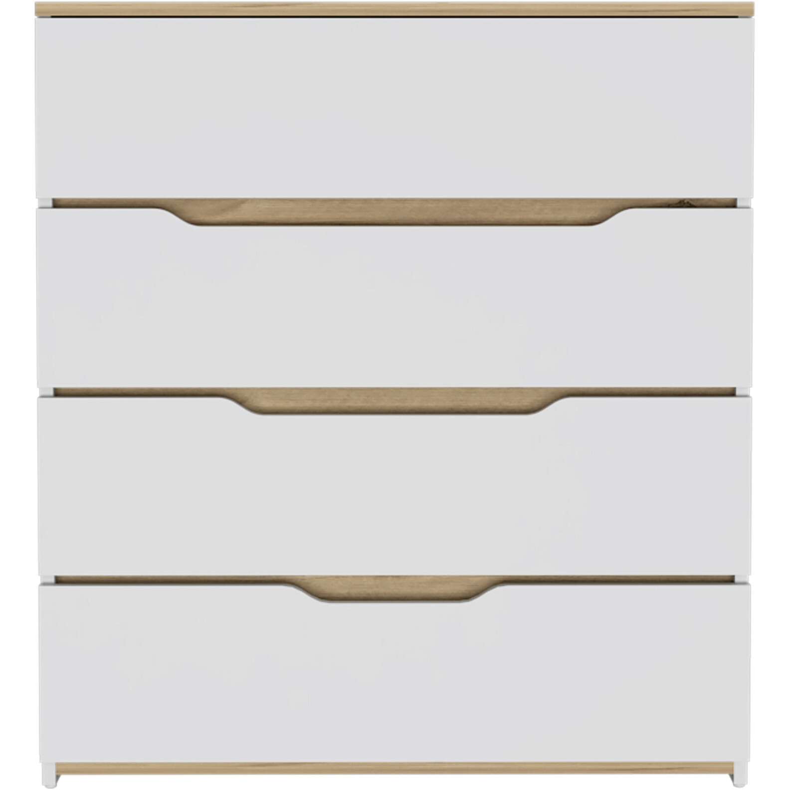 31"" Brown And White Four Drawer Standard Chest