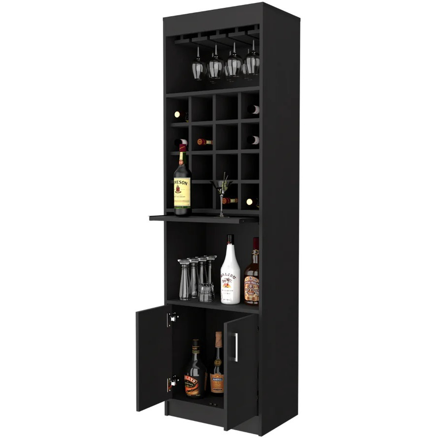 24"" White Bar Cabinet With Multiple Shelves