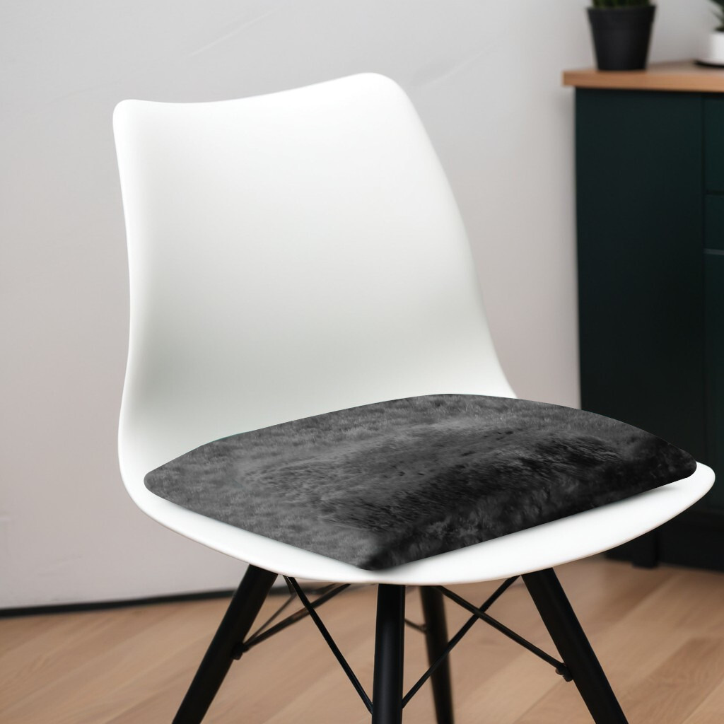 17"" Charcoal Medical Sheepskin Chair Pad