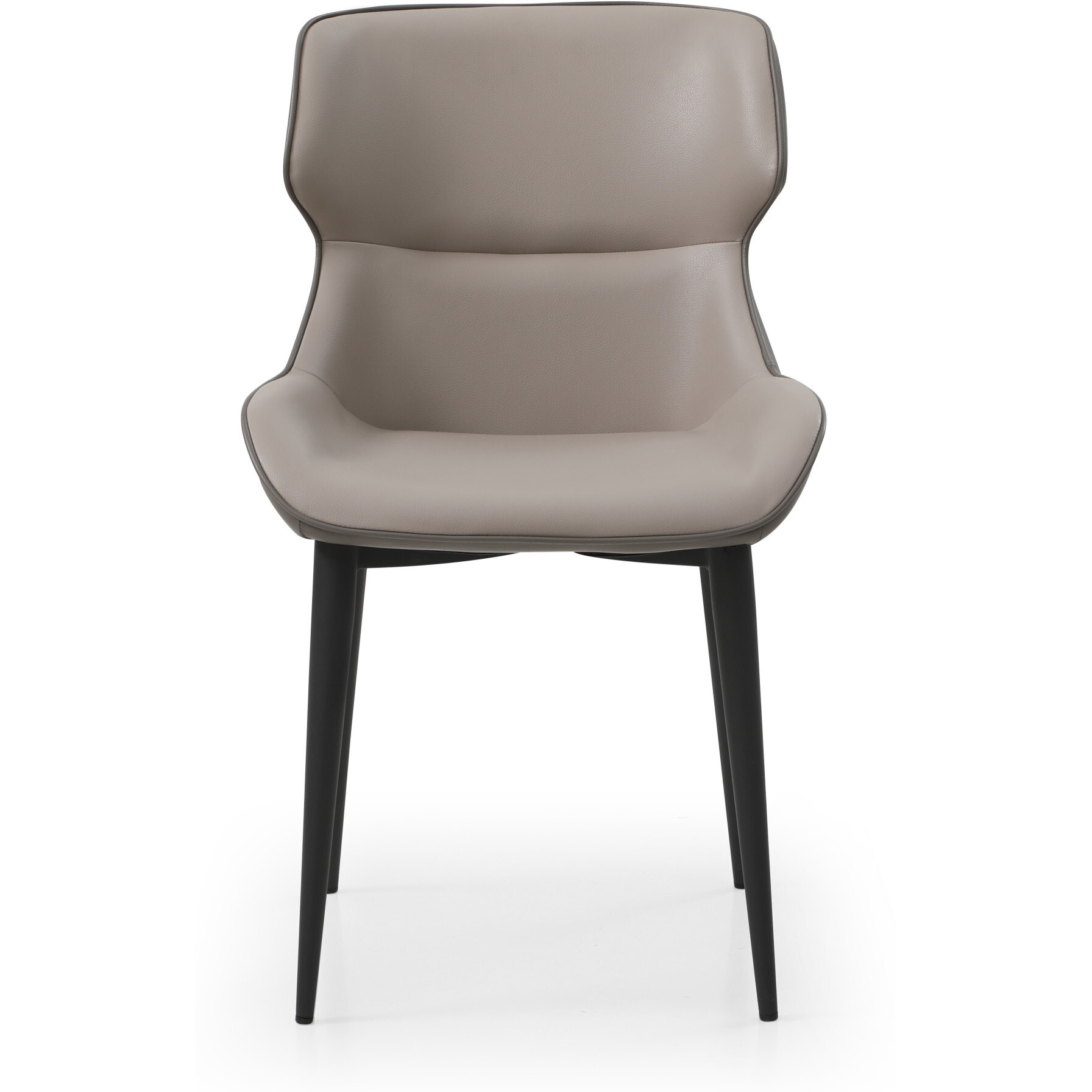 Gray And Black Upholstered Faux Leather Dining Side Chair