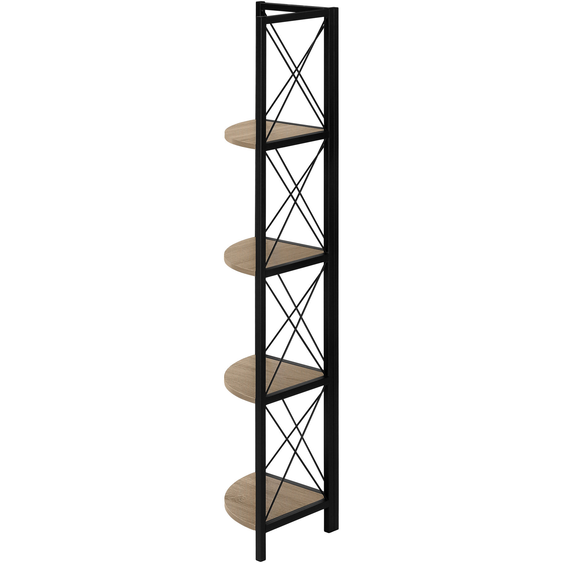 59"" Taupe Metal Corner Bookcase