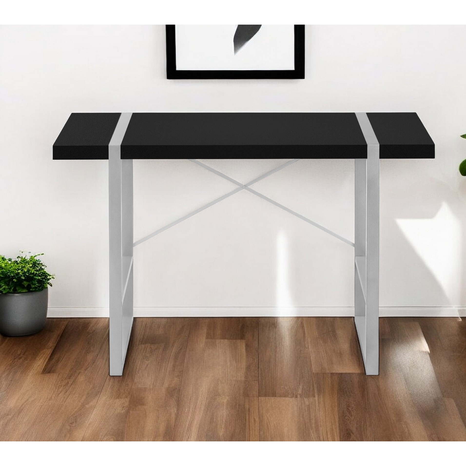 49"" Black And Gray Computer Desk