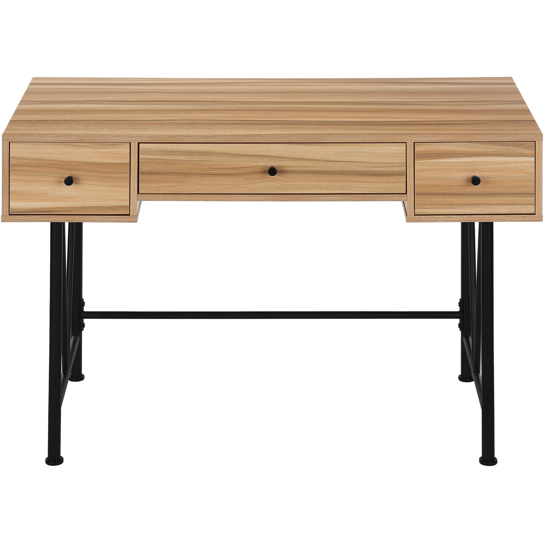 47"" Brown And Black Computer Desk With Three Drawers