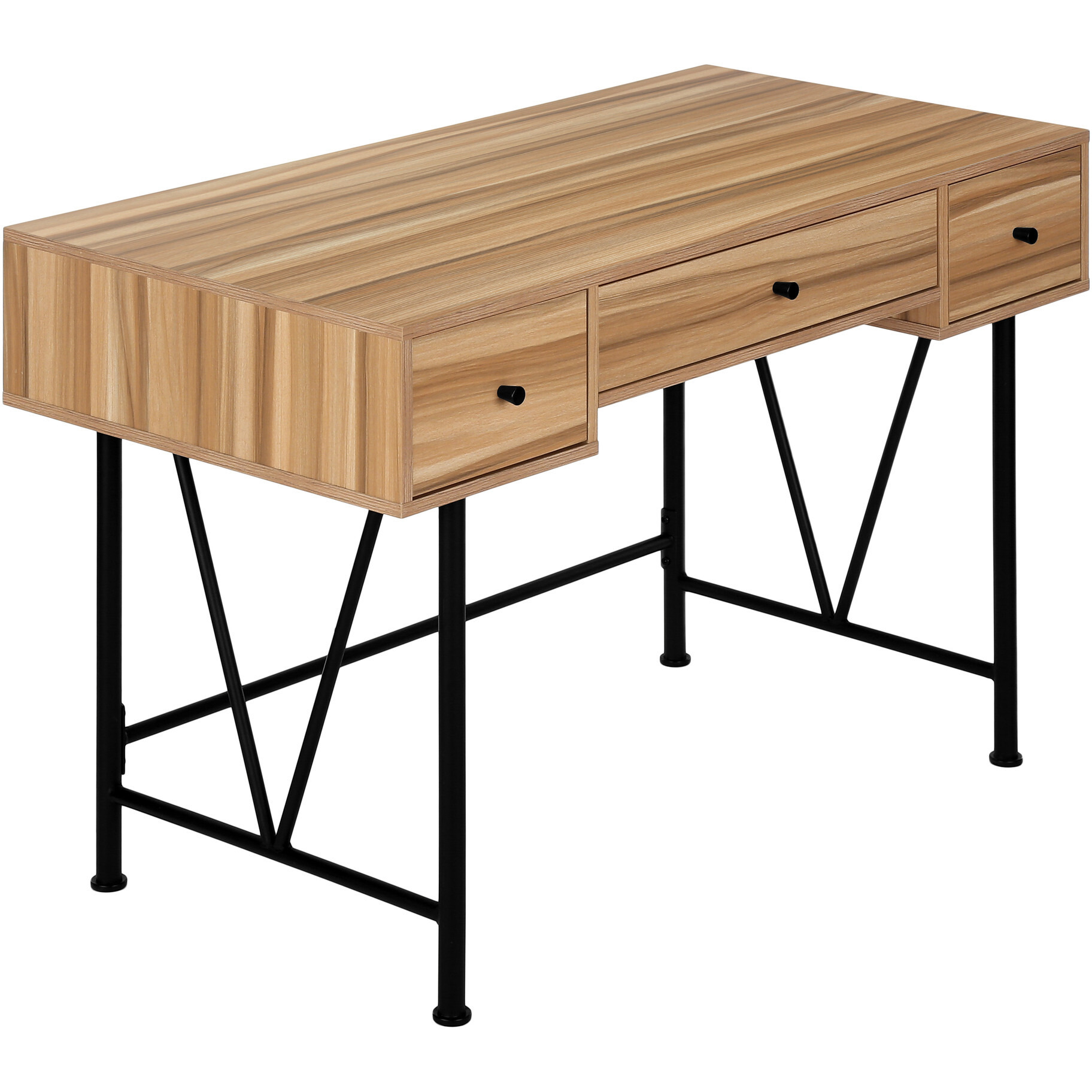 47"" Brown And Black Computer Desk With Three Drawers