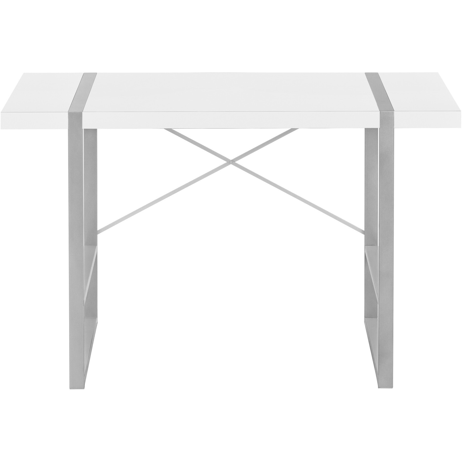 49"" White And Gray Computer Desk