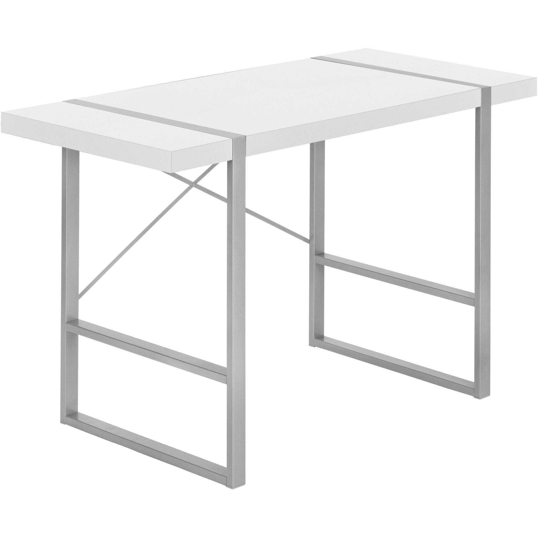 49"" White And Gray Computer Desk