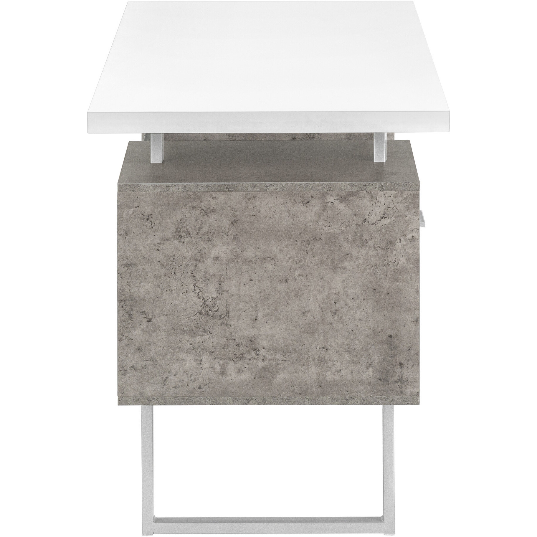 60"" White And Gray Computer Desk