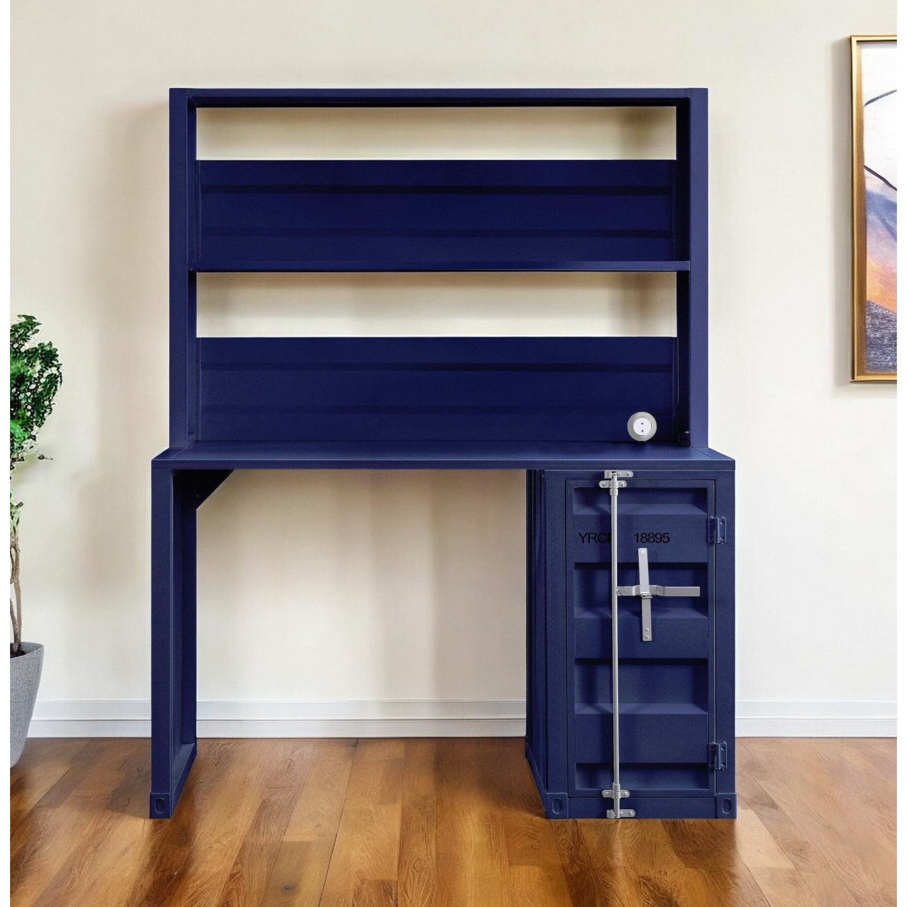 47"" Blue Iron Writing Desk