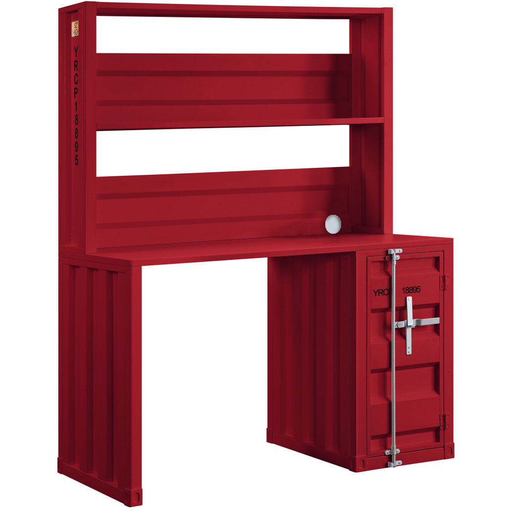 47"" Red Iron Writing Desk