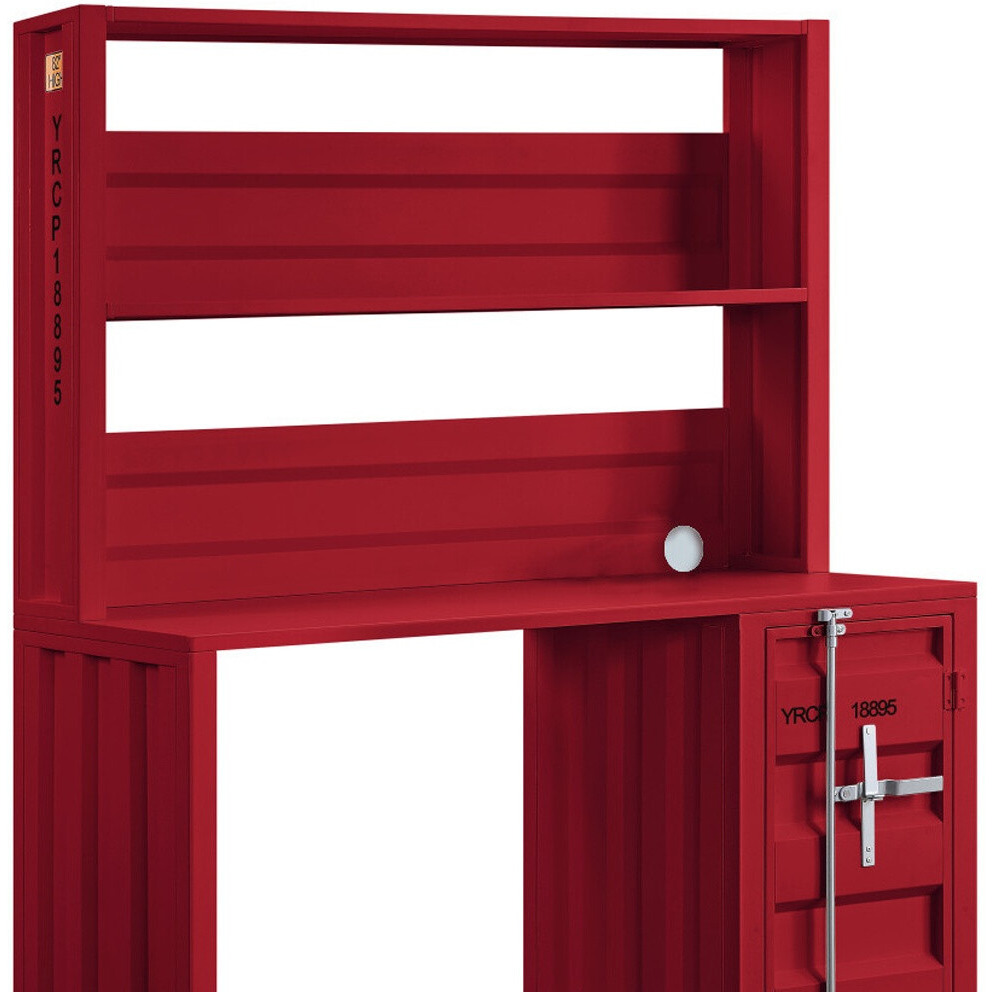 47"" Red Iron Writing Desk