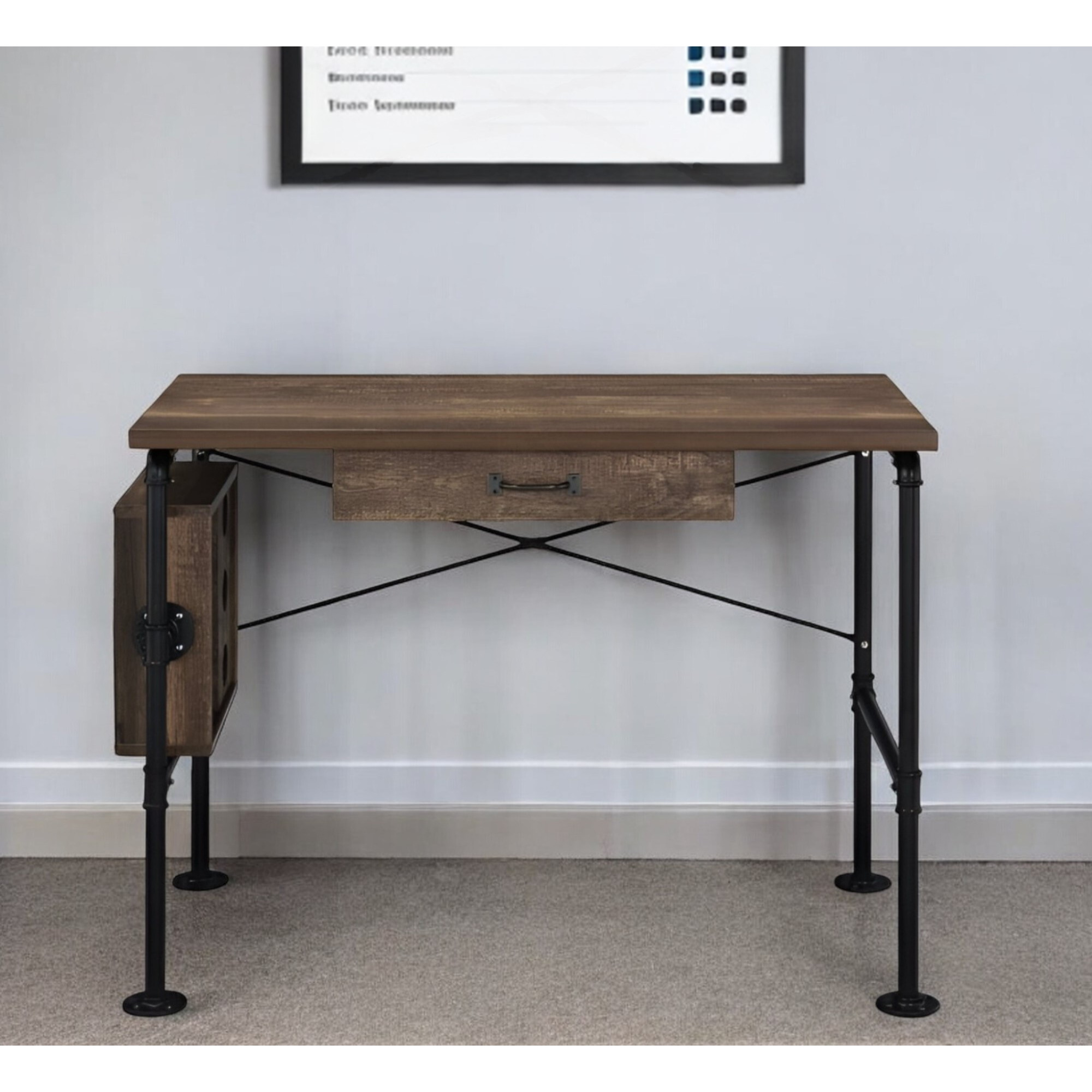 39"" Brown And Black Writing Desk