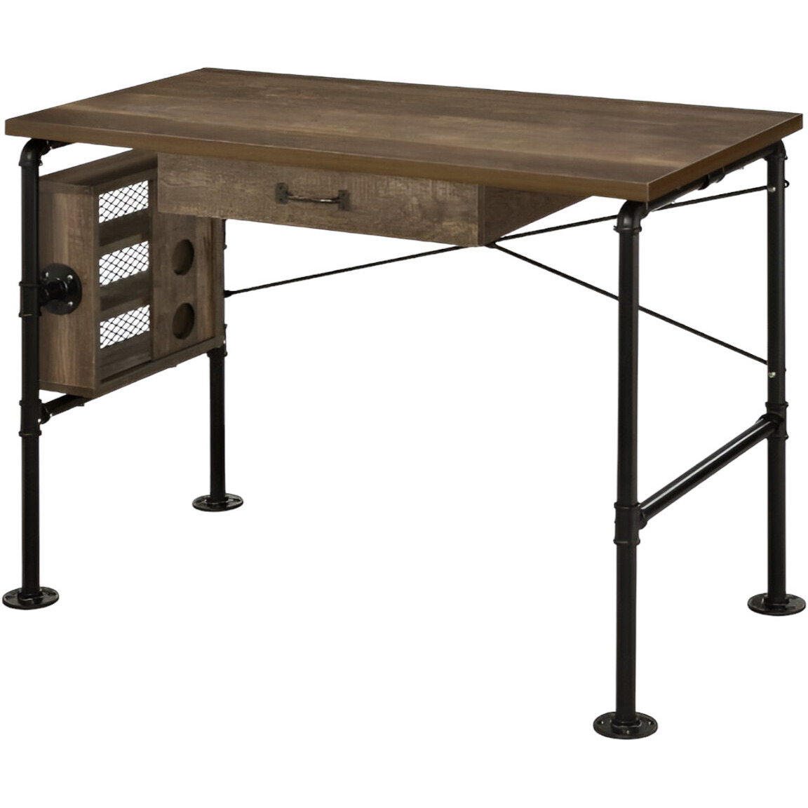 39"" Brown And Black Writing Desk