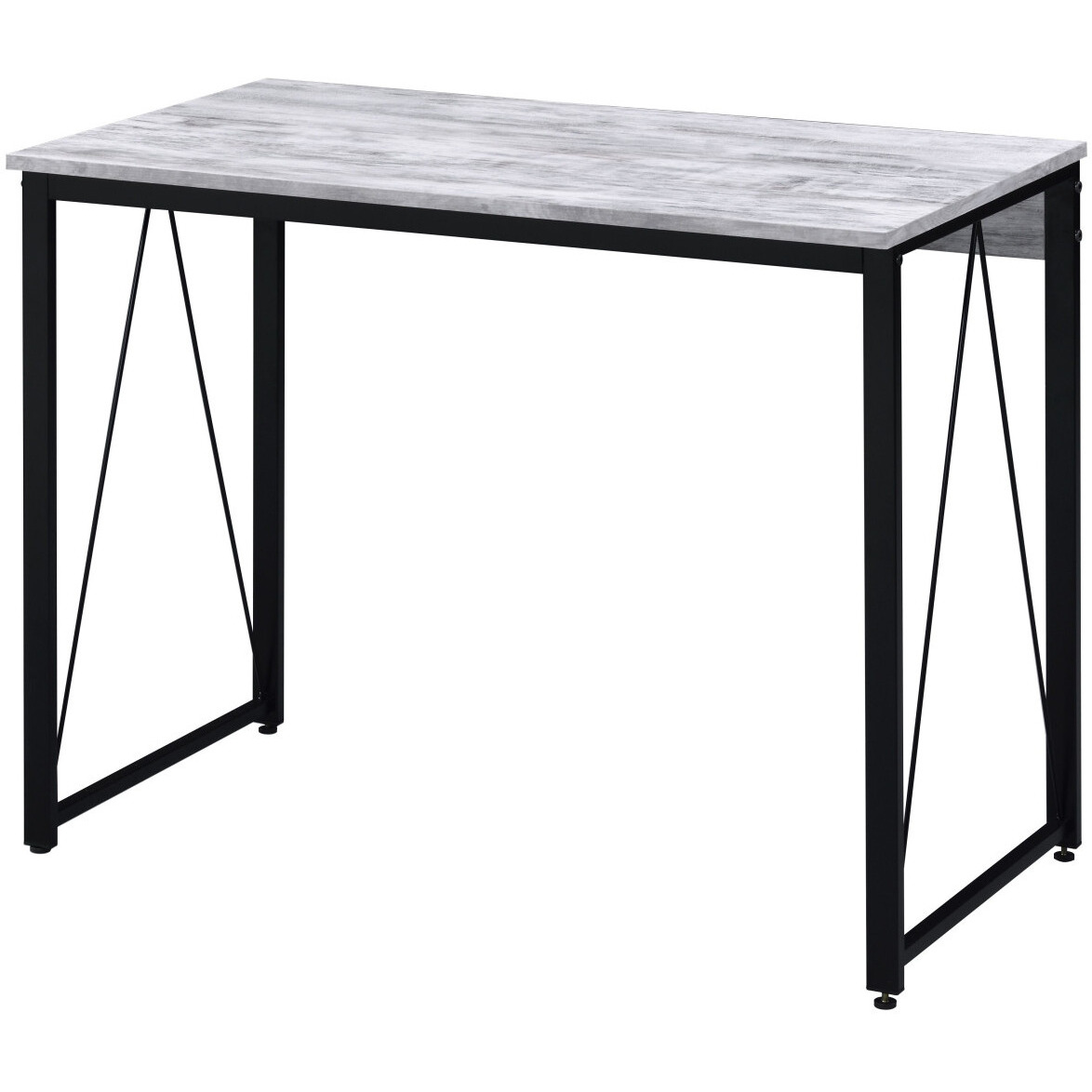 35"" Antiqued White And Black Writing Desk