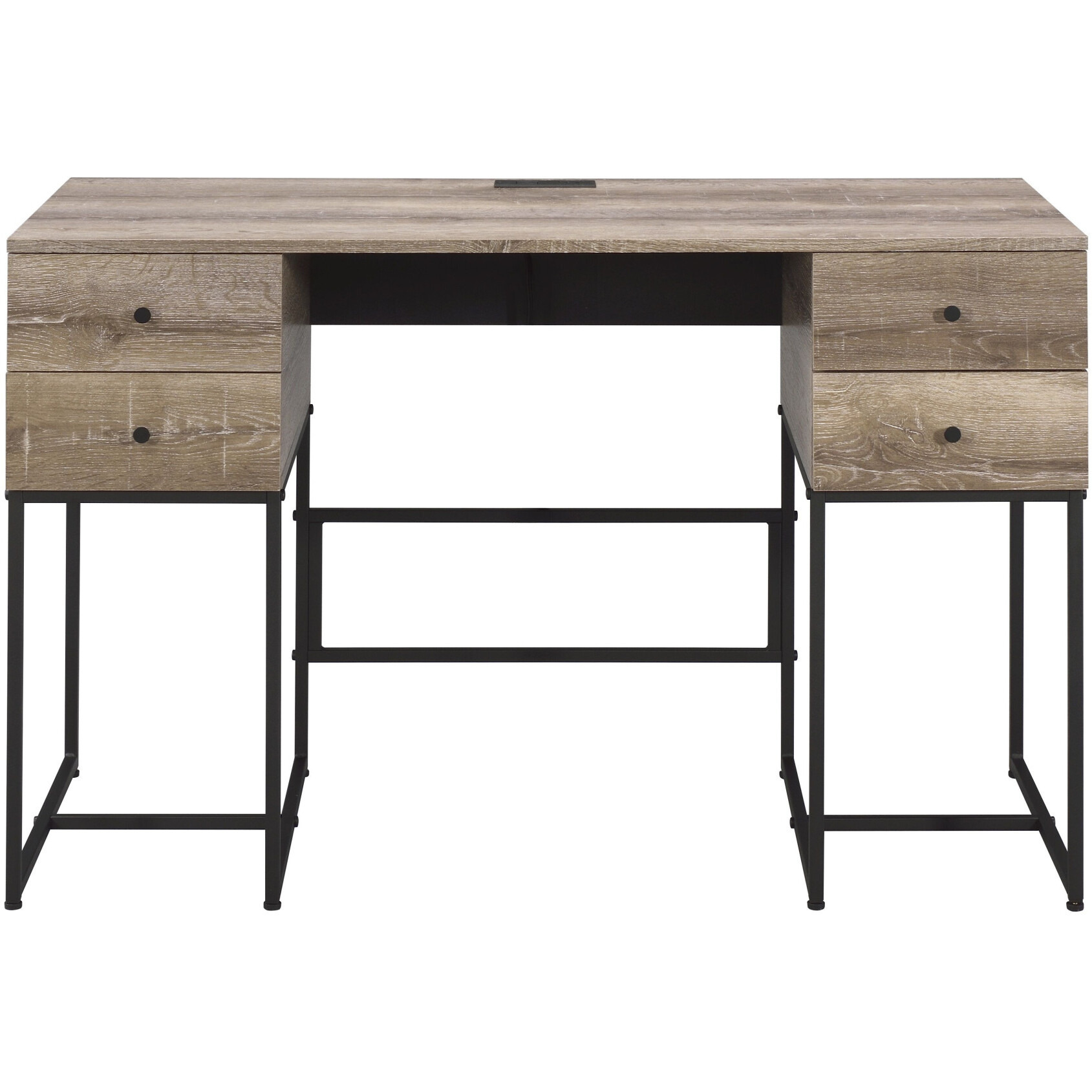 47"" Brown And Black Writing Desk With Four Drawers