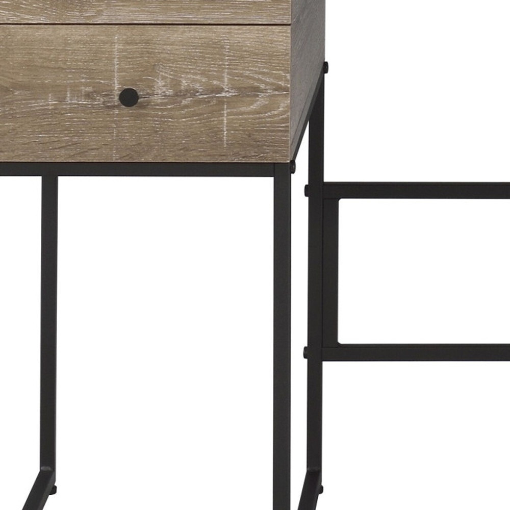 47"" Brown And Black Writing Desk With Four Drawers