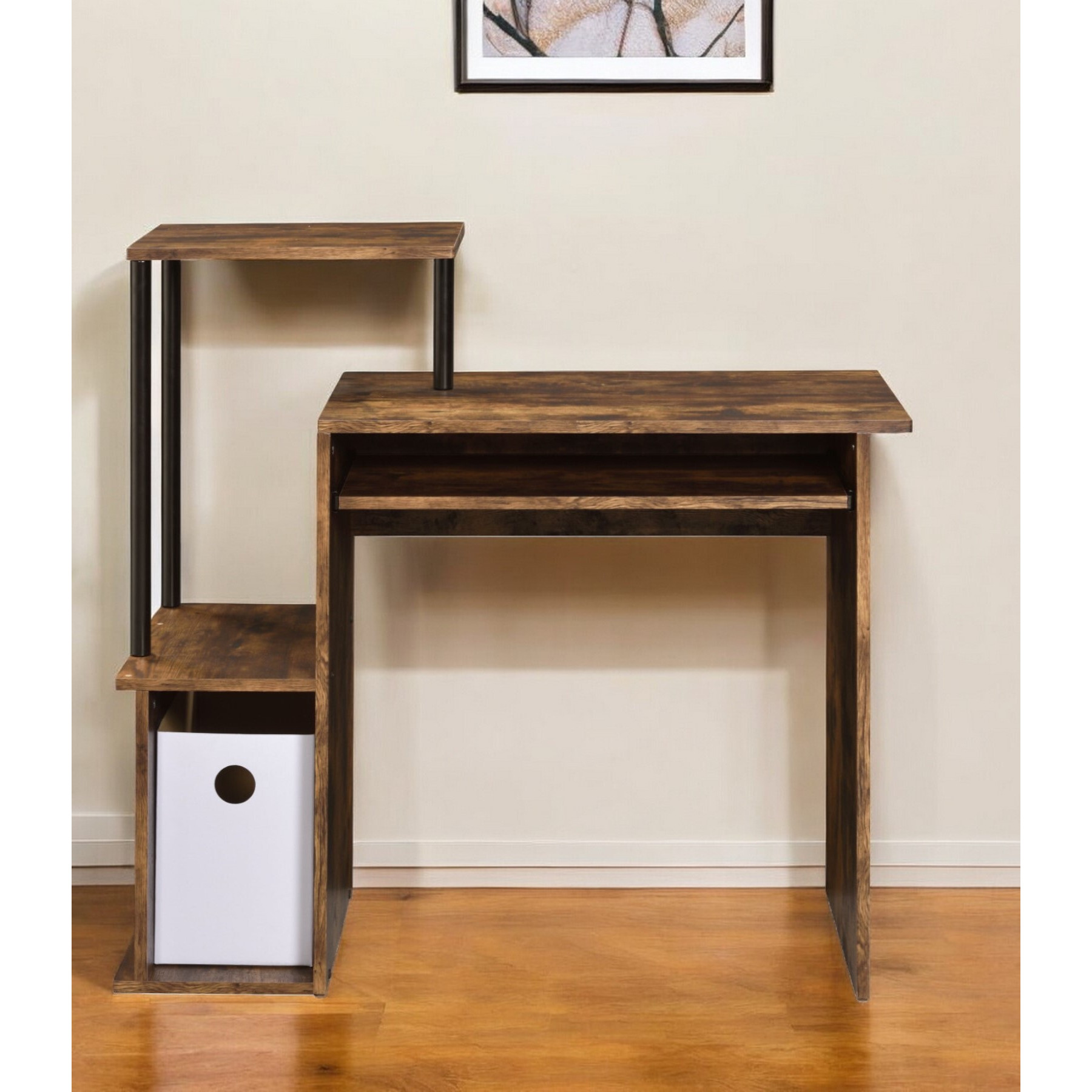 37"" Brown And Black Computer Desk