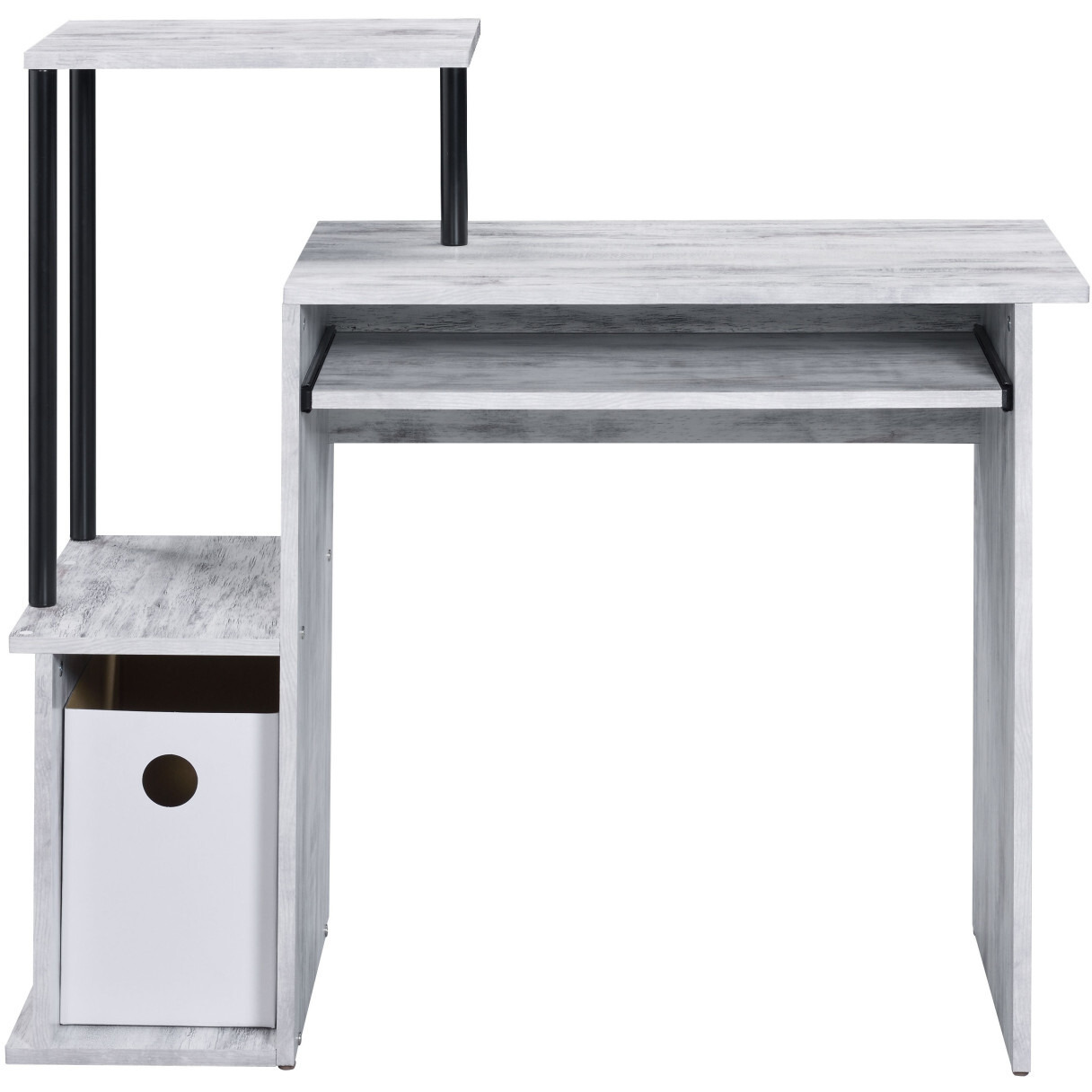 37"" Antiqued White Computer Desk