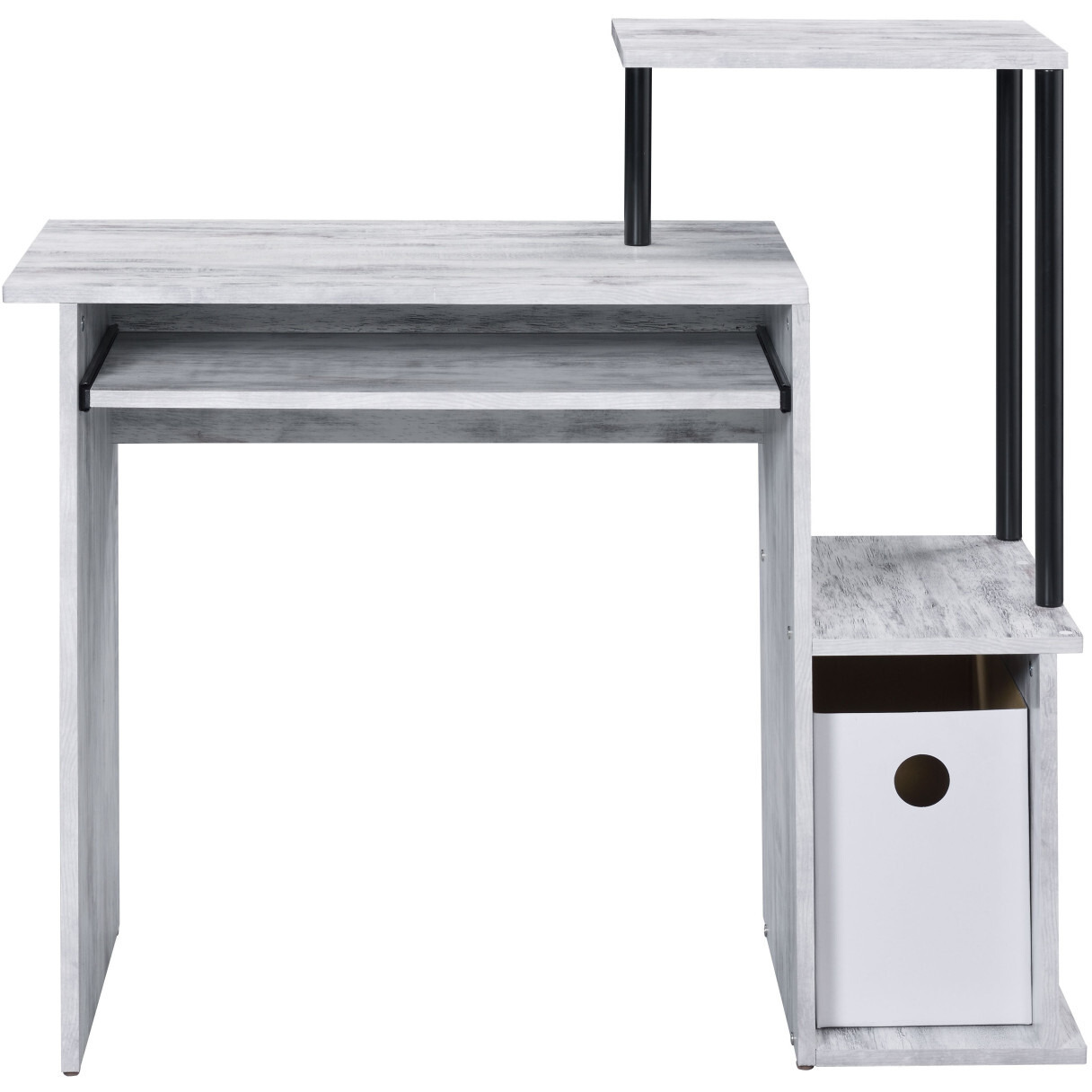 37"" Antiqued White Computer Desk
