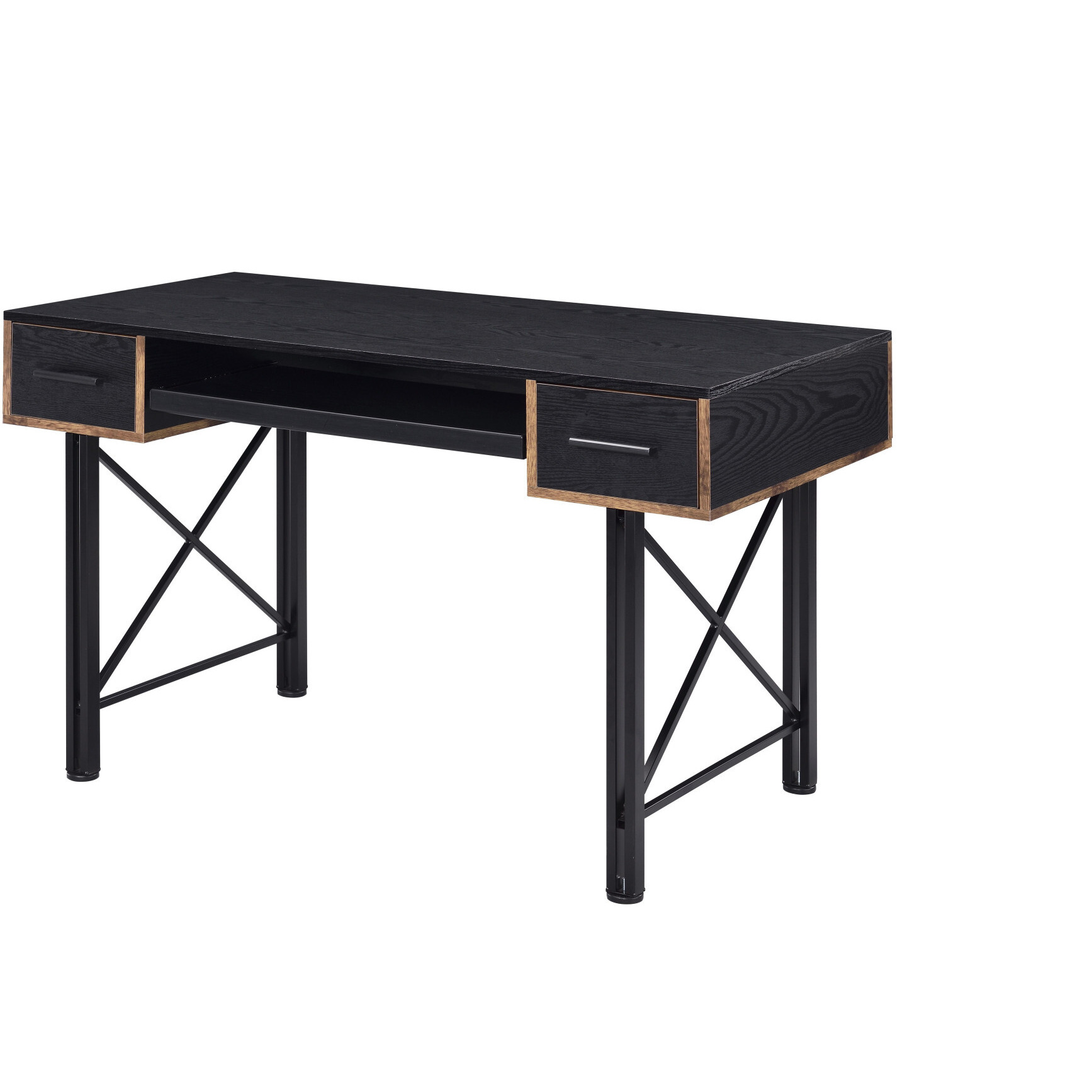 47"" Black Computer Desk With Two Drawers