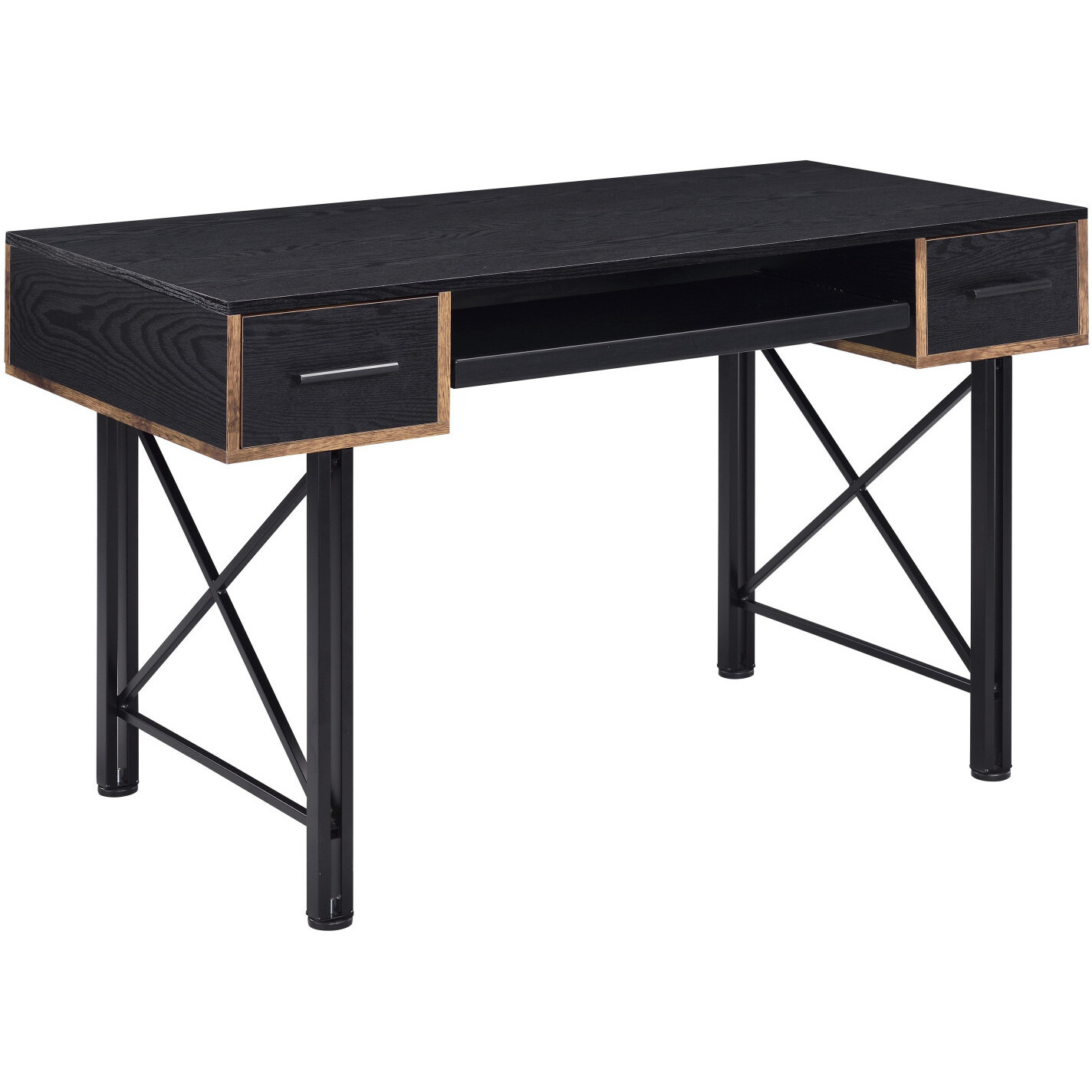 47"" Black Computer Desk With Two Drawers