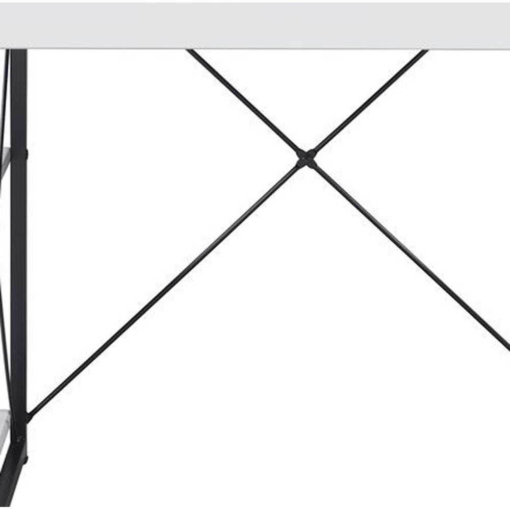 47"" White And Black Computer Desk