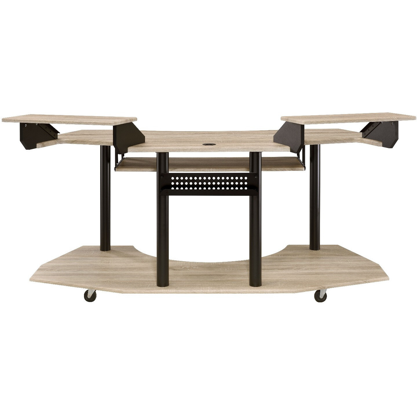 71"" Natural And Black Computer Desk