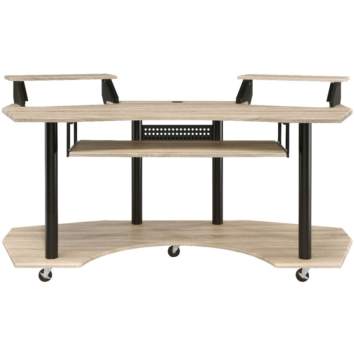 71"" Natural And Black Computer Desk