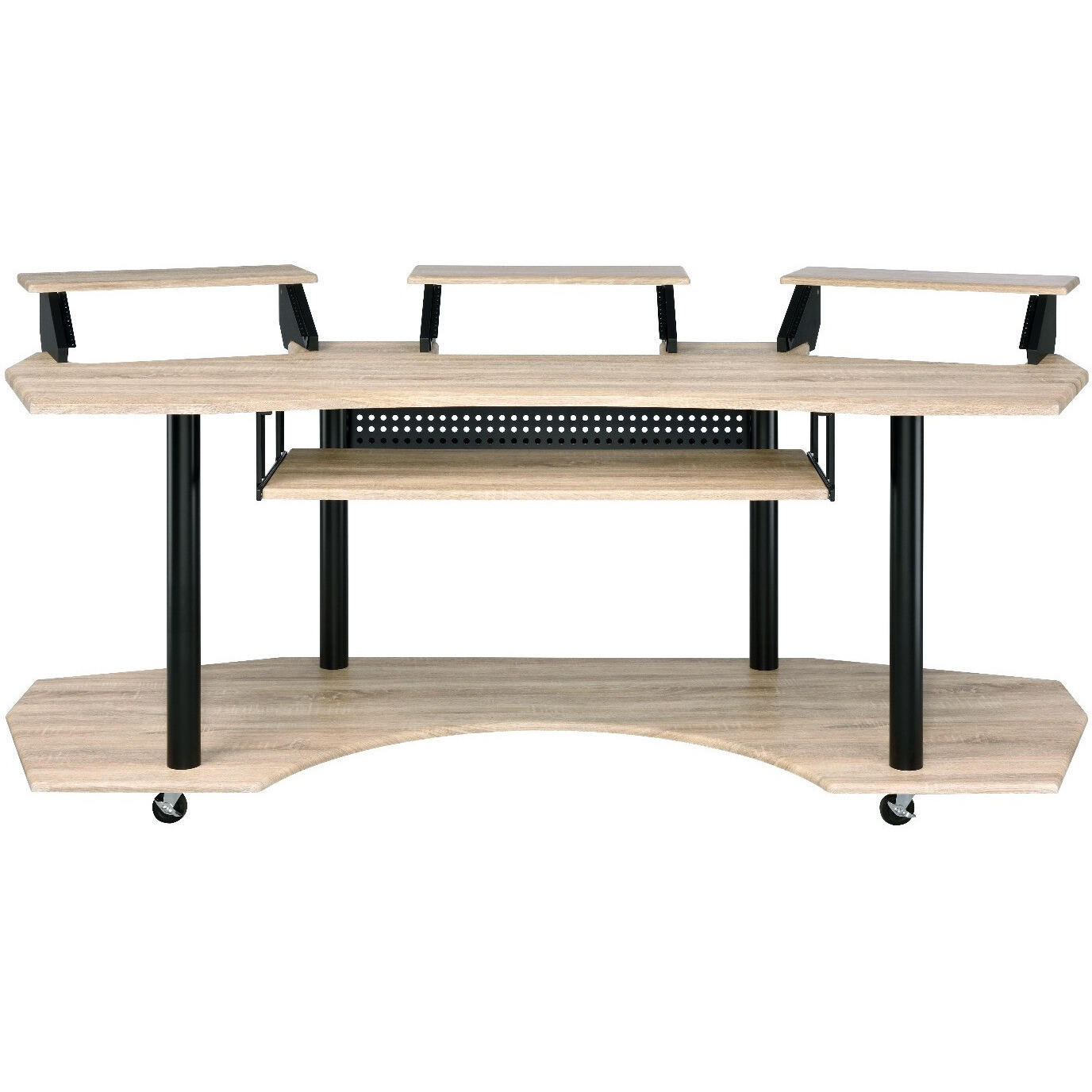 83"" Natural And Black Computer Desk