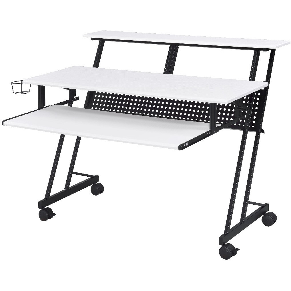 47"" White And Black Computer Desk