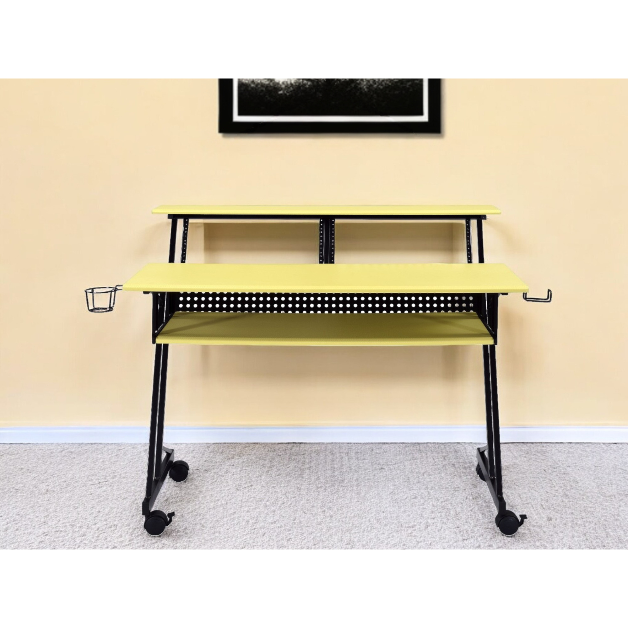 47"" Yellow And Black Computer Desk