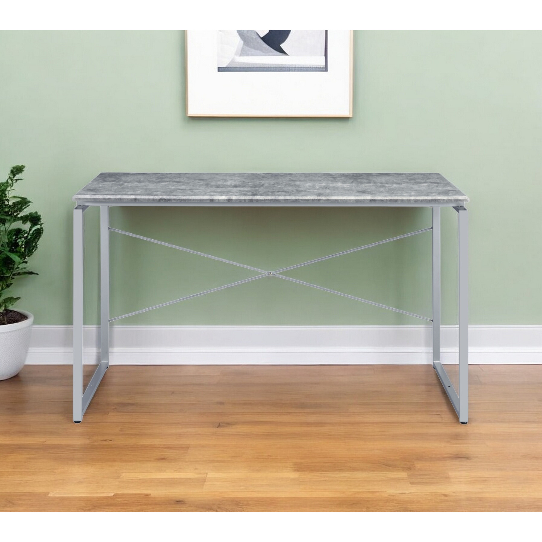 47"" Gray And Black Writing Desk