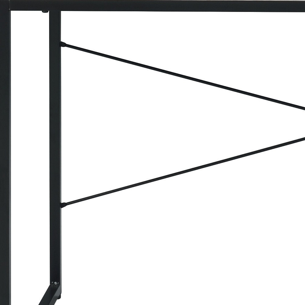 47"" Antiqued White And Black Writing Desk