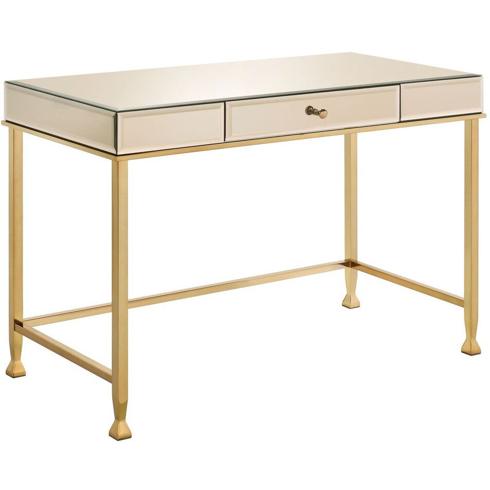 42"" Champagne Mirrored Writing Desk