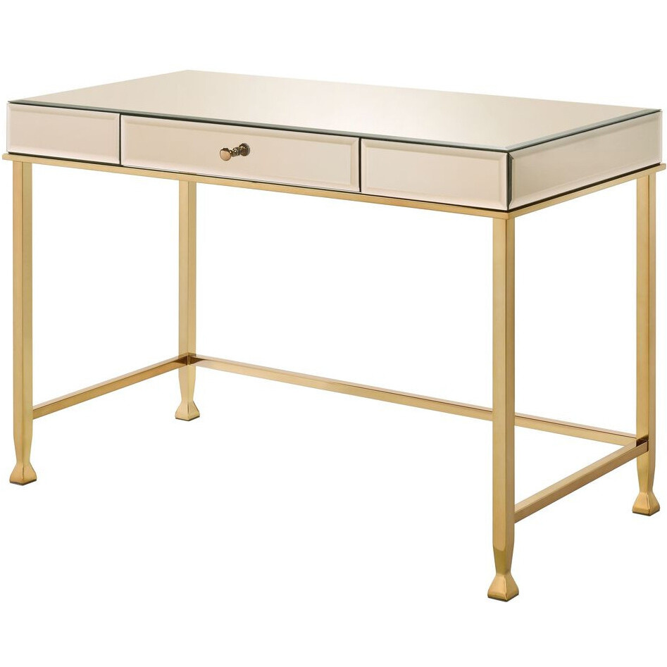 42"" Champagne Mirrored Writing Desk